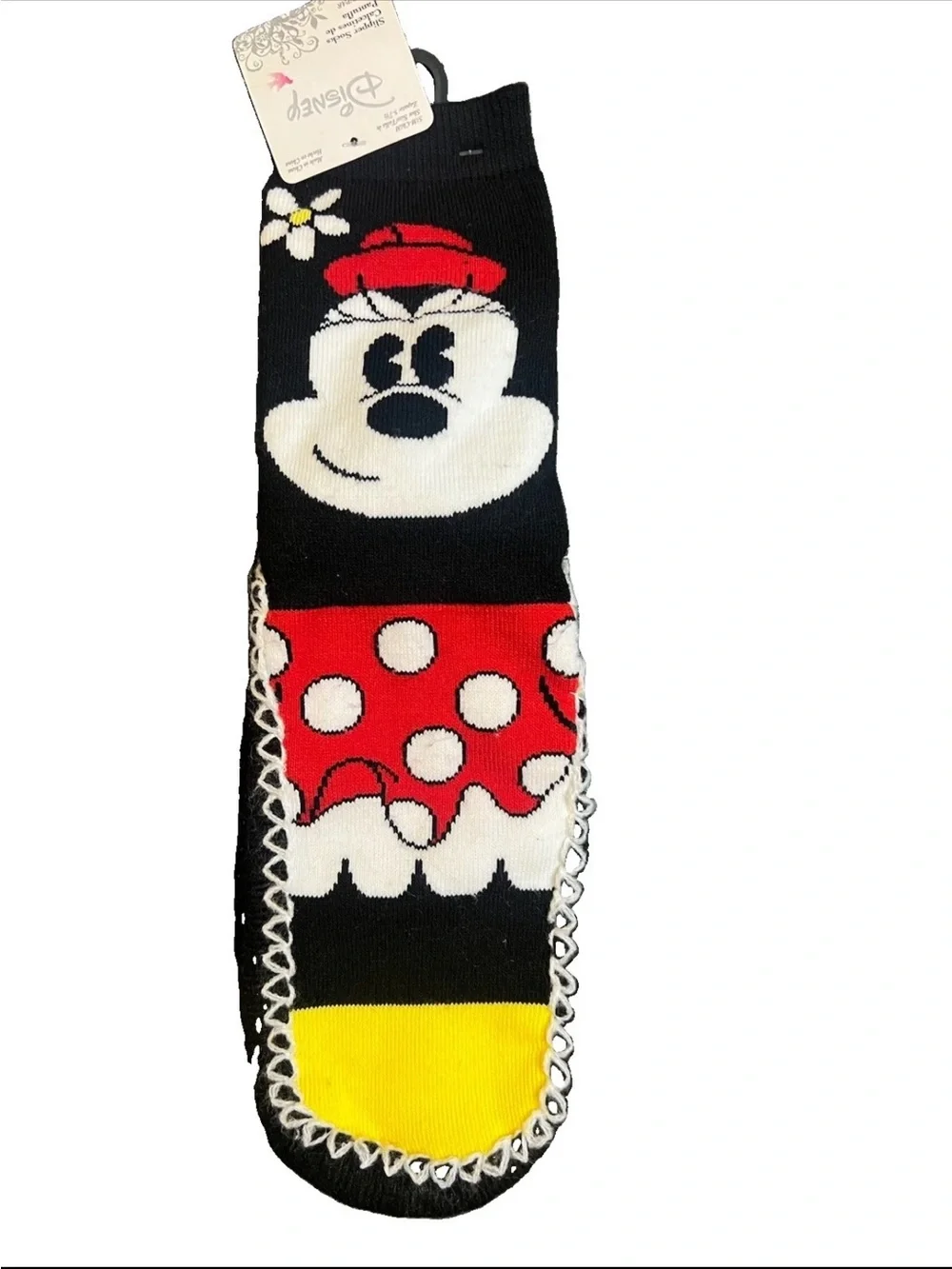 NWT DISNEY Minnie Mouse Ladies Womens Eskimuck Slipper Socks S/M * NEW *